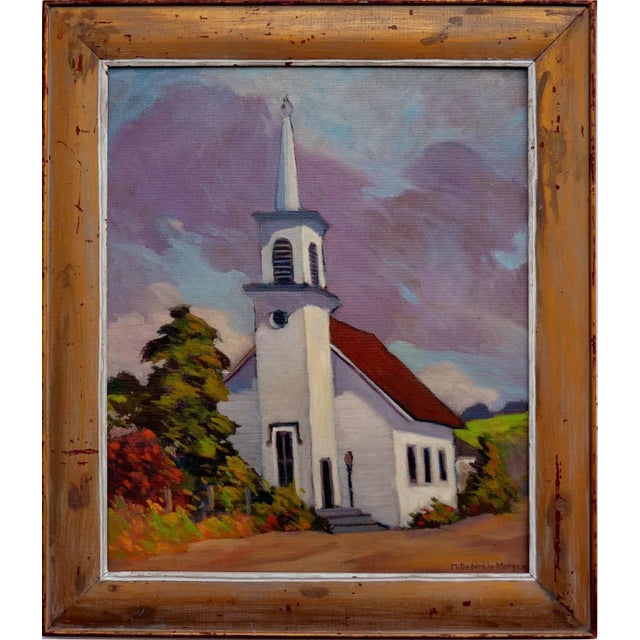 Beautiful historically significant oil painting of the First Congregational Church of Soquel by Mary DeNeale Morgan...