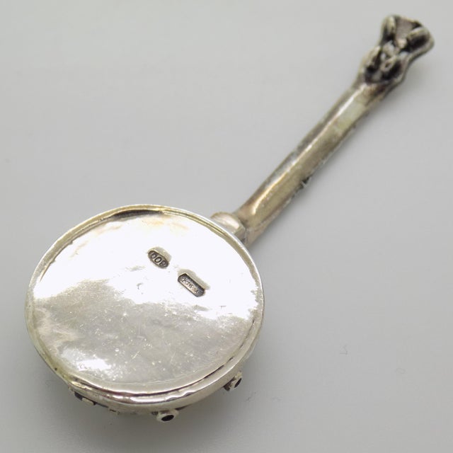 1980s Vintage Italian Handmade Genuine Silver Banjo / Mandolin Figurine Miniature, Made in Tuscany (Arezzo) For Sale - Image 5 of 8
