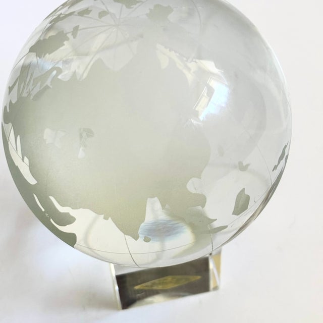 Transparent Vintage Crystal Globe on Stand For Sale - Image 8 of 12