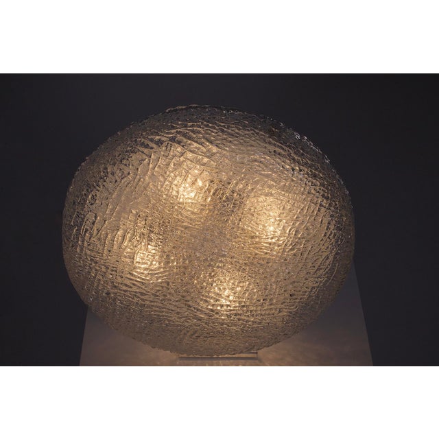 Round Frosted Glass Ceiling Light, 1970s For Sale - Image 4 of 13