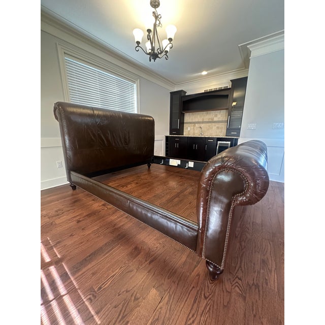 Ralph Lauren Home Jamaica Bed, Leather King For Sale - Image 17 of 17