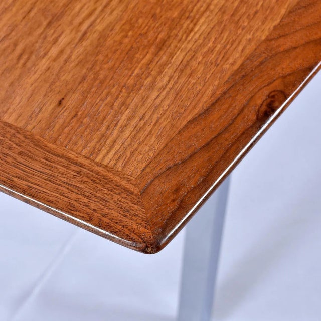 Florence Knoll Large Walnut Chrome Conference Boat Table for Knoll