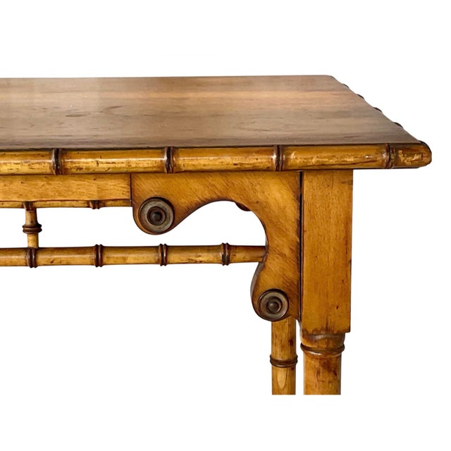 Victorian Faux Bamboo Side Table by r.j. Horner, New York For Sale - Image 9 of 14