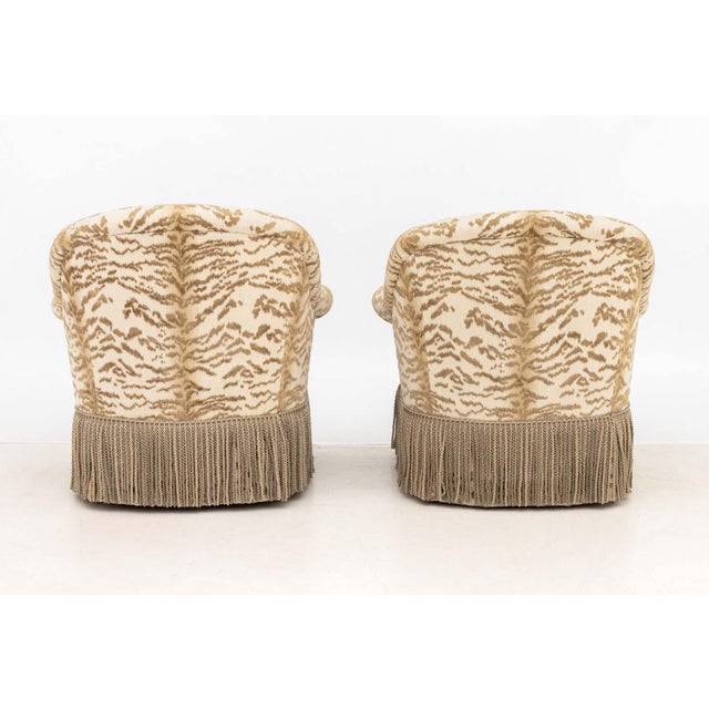 Late 20th Century Lee Jofa Tiger Print Upholstered Armchairs, Pair For Sale - Image 5 of 11