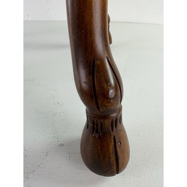 Brown Ralph Lauren Regency Inspired Leather and Walnut Vanity Bench For Sale - Image 8 of 12