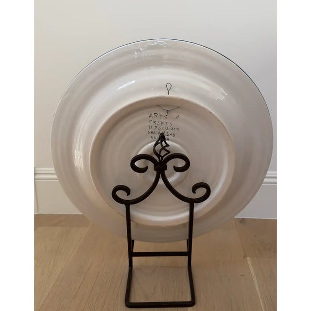 Mid 20th Century Large 24" Rare Signed Maiolica Platter Il Poliziano Arts & Crafts Enrico Pratesi For Sale In Los Angeles - Image 6 of 7