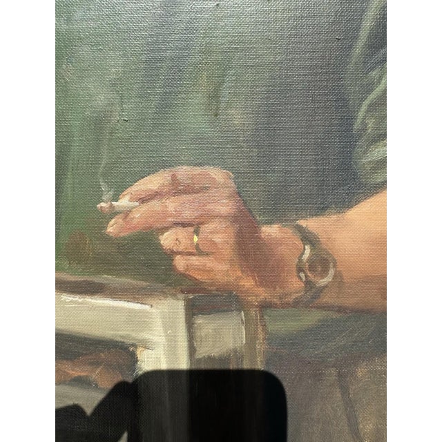 Heinrich Pforr, Master of Technology – Repairing a Machine, 1956, Oil Painting on Canvas For Sale - Image 11 of 13