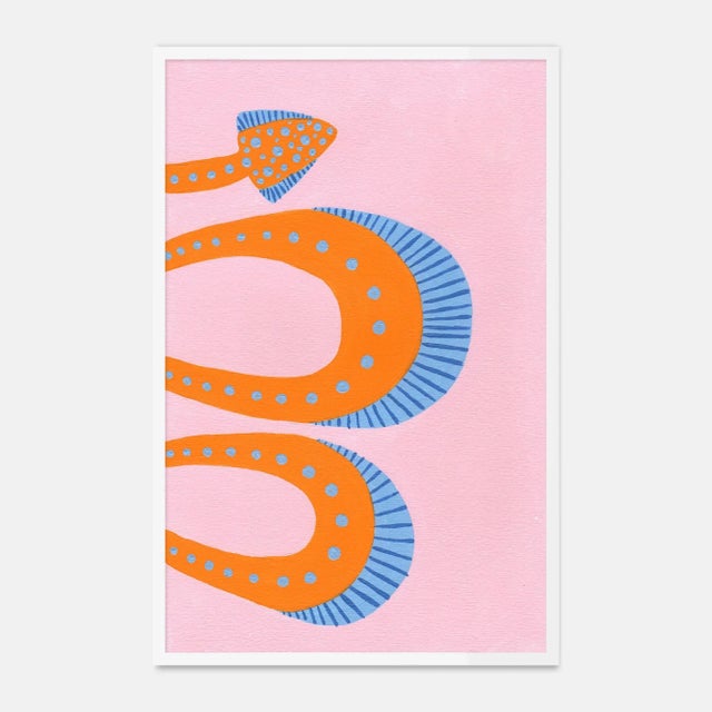 Contemporary Razzel the Snake Diptych by Willa Heart in White Framed Paper, Small Art Print For Sale - Image 3 of 5