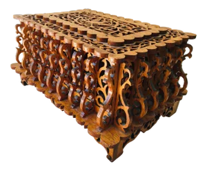 Early 20th Century Hand Carved Oak Treasure Box