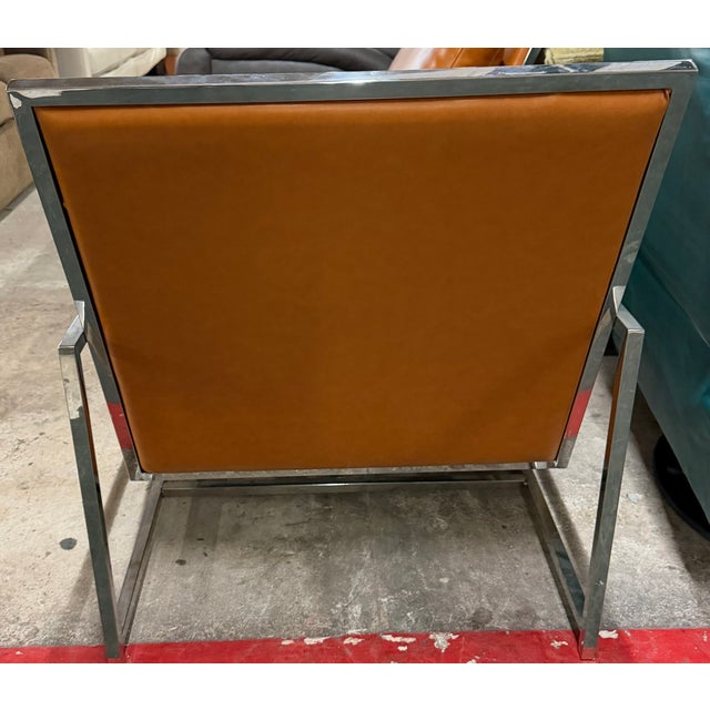 Chrome 1980s Sleek Modern Lounge Chairs For Sale - Image 8 of 11