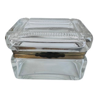 19th Century French Glass Casket Trinket Box For Sale