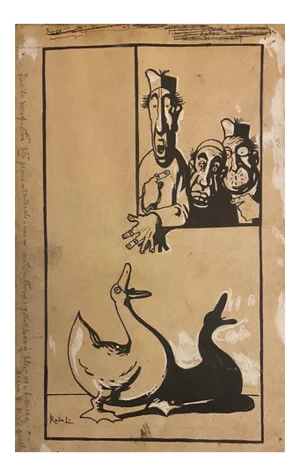 Gabriele Galantara, Figures, China Ink, Early 20th Century