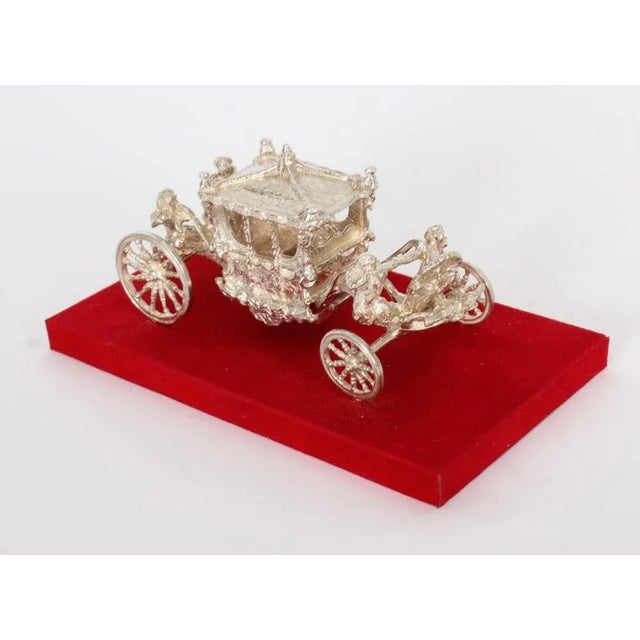 Gold Vintage Model of Queen's Coronation Coach in Sterling Silver, 1970s For Sale - Image 8 of 12