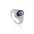Art Deco 1920s Style 2.6 Ct Deep Blue Sapphire Art Deco Diamond Ring Size 6.5 in 14k White Gold For Sale - Image 3 of 16