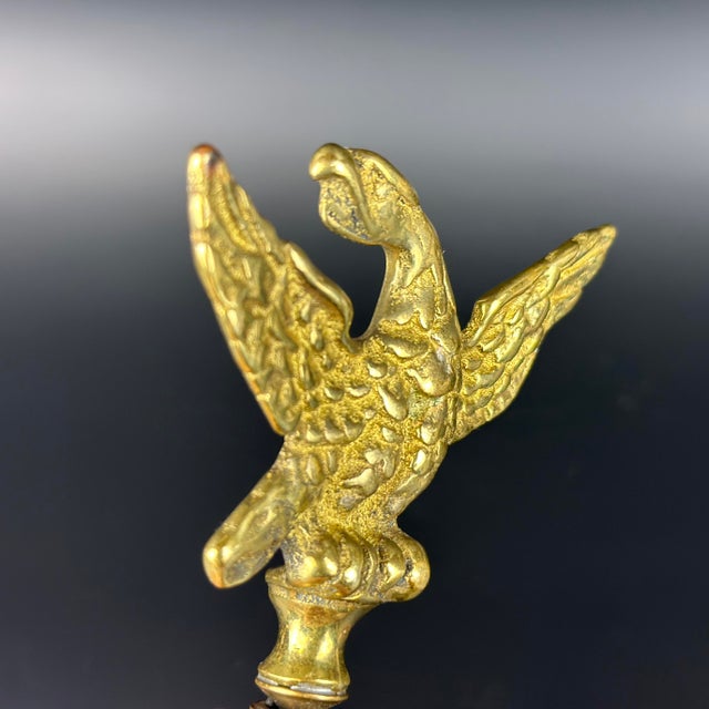 Late 20th Century Vintage Solid Brass Eagle Bird of Prey Lamp Finial For Sale - Image 5 of 6