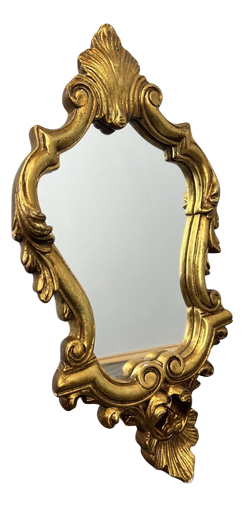 Vintage French Rococo Style Gilt Ornate Wall Mirror