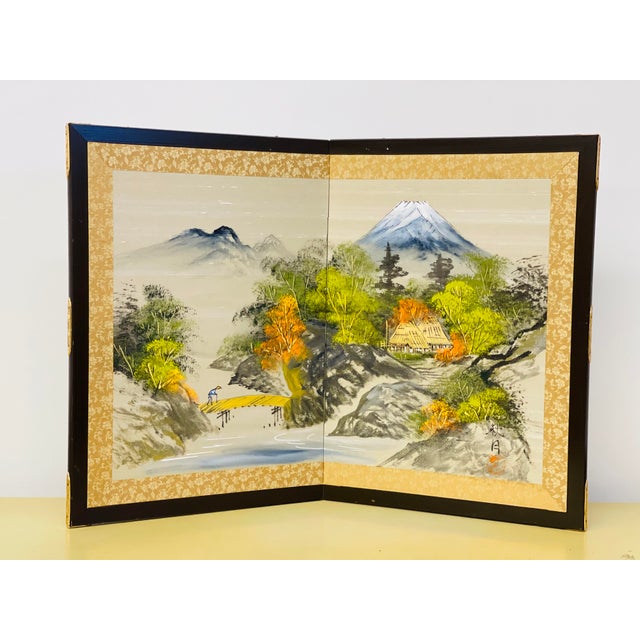 Illustration Mid 20th Century Asian Hand Painted Silk Panel For Sale - Image 3 of 6