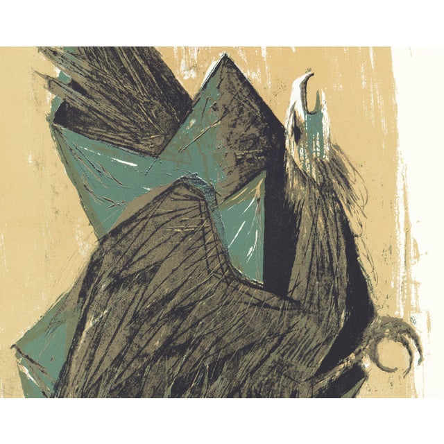 Contemporary 1968 "Moby Dick" Lithograph by Benton Spruance "Sky Hawk" For Sale - Image 3 of 6