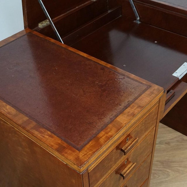 Art Deco Flame Mahogany Desk from Heals of London, 1930s For Sale - Image 10 of 16