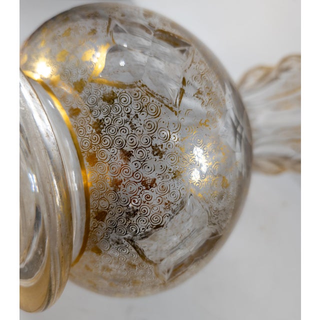 19th Century French or Bohemian Cut Glass Crystal Vase With Gilding For Sale - Image 15 of 15