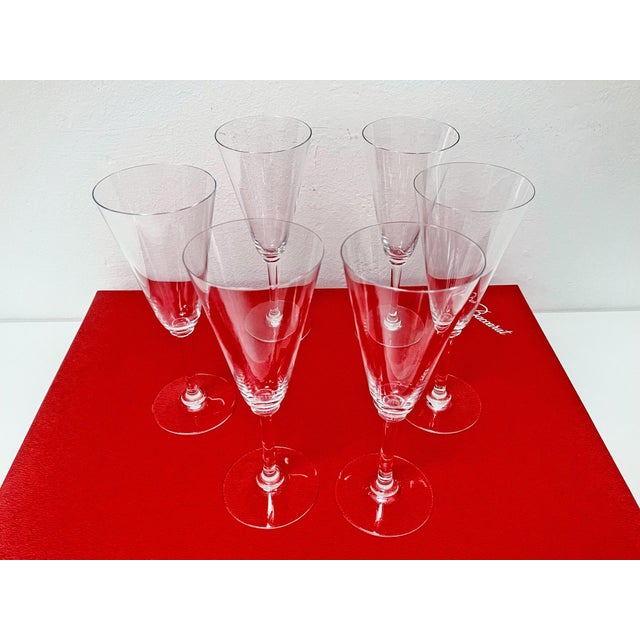 Vintage Dom Perignon Model Champagne Flutes from Baccarat, 1970s, Set of 6 For Sale - Image 17 of 18