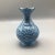 Vintage Ottoman Style Persian Enamel Floral Mouth Vase Blue Gold and White Enamel Over Metal Body With Artist Mark For Sale - Image 13 of 13