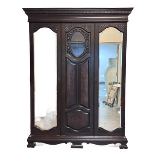 Antique Modular Double Mirror Wardrobe For Sale