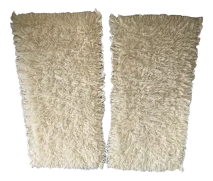 Small Woolen Rugs in Cream Color, 1970s, Set of 2