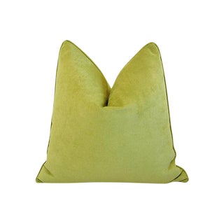 Custom Tailored Apple Green Velvet Feather/Down Pillow For Sale