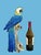 Traditional Large Mid Century Italian Royal Blue and Yellow Ceramic Hand Painted Majolica Macaw (Parrot) For Sale - Image 3 of 12