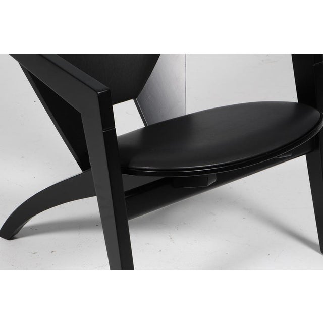 2000 - 2009 Vintage Butterfly Lounge Chair in Black Beech and Full Grain Leather by Hans J. Wegner for Getama, 2000s For Sale - Image 5 of 7