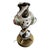 Vintage Capodimonte Porcelain Italy Black White Handpainted Fish Filigree Table Lamp For Sale - Image 13 of 16