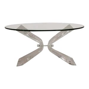 1970s Hollywood Regency Butterfly Shaped Lucite Coffee Table