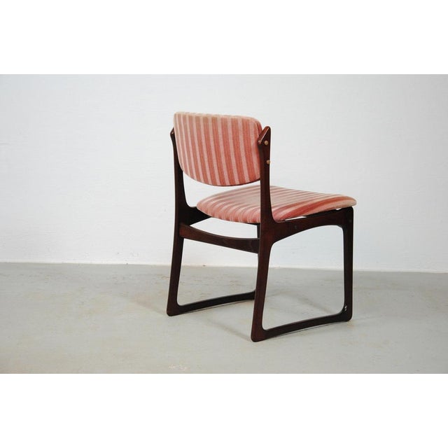 Danish Dining Chairs in Tanned Oak and Pink Upholstery attributed to Poul Hundevad, 1970s, Set of 6 For Sale - Image 9 of 15