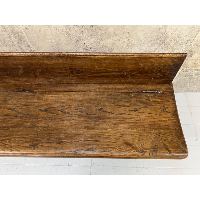 Oak Storage Bench Banquette, 1950s For Sale - Image 6 of 10