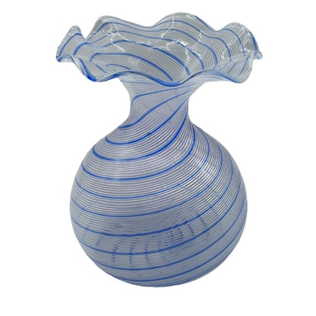 An elegant and refined Murano glass vase attributable to the workshop of Aureliano Toso and, more specifically, to his...