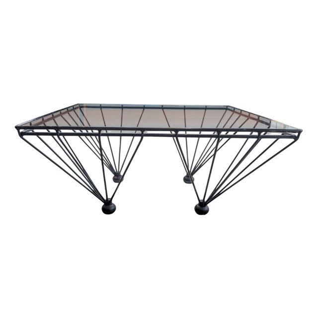 Vintage Wrought Iron Coffee Table, 1980s For Sale