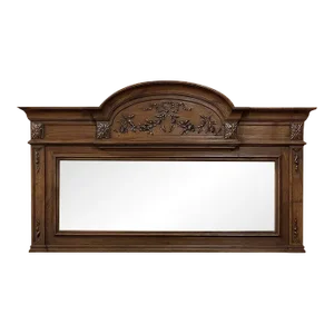 Antique French Louis XVI Carved Walnut Mantel Mirror