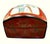 Antique early 20th-century Chinese red lacquer jewelry or trinket box featuring an unusual combination of lacquerwork,...