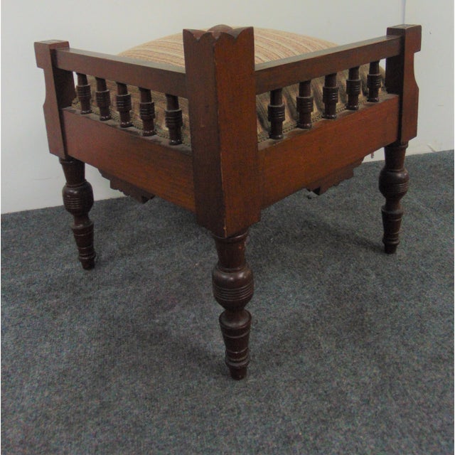 Late 19th Century Victorian Eastlake Walnut Corner Stool For Sale - Image 5 of 6