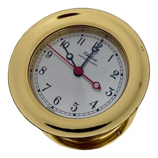 Mid-Century Chelsea Shipstrike Brass Nautical Wall Bell Clock For Sale