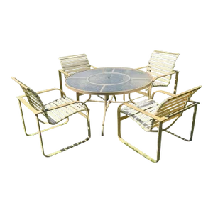 1980s Richard Frinier for Brown Jordan "Quantum" Patio Table & 4 Chairs