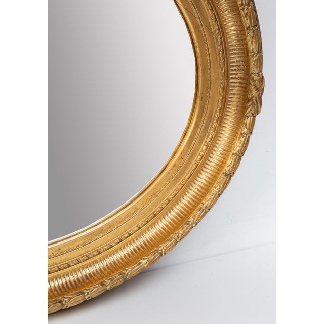 Antique French Oval Gilt Wood Mirror, 19th Century For Sale - Image 11 of 15