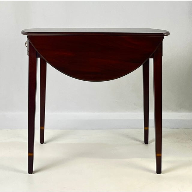 Wood Late 20th Century Federal Style Mahogany Pembroke Table by Henkel Harris For Sale - Image 7 of 16