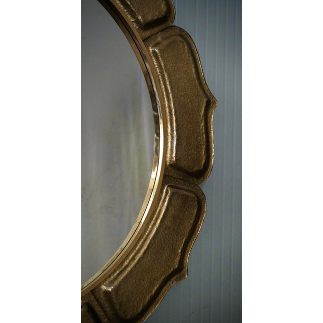 Italian Murano Gold Art Glass and Brass Wall Mirror, 2000 For Sale - Image 6 of 11