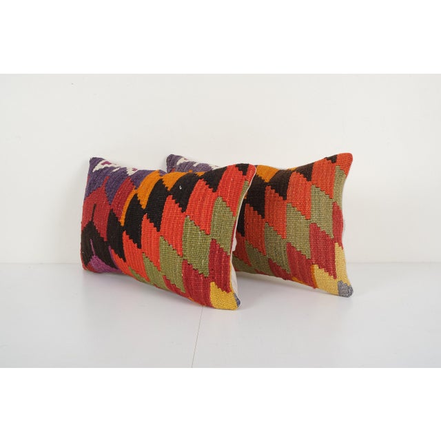 Handmade Turkish Kilim Pillow • Decorative Pillow Vintage Rug Pillow • Pair Pillow Handwoven Vintage Kilim Pillow • Throw...