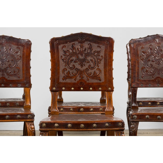 Set of 12 Late 19th Century French Renaissance Revival Carved Oak Dining Chairs For Sale - Image 4 of 18