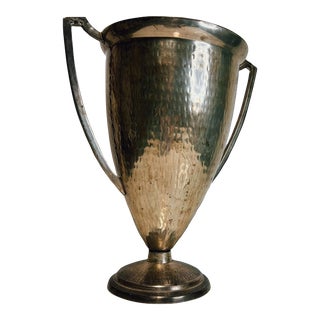 1940s Silver Plated Trophy Vase For Sale
