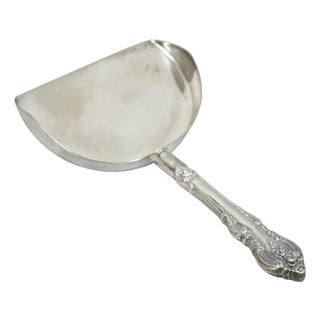 Vintage English Victorian Silver Plated Rose Flower Table Butler Crumb Catcher For Sale