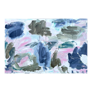 Contemporary Abstract Acrylic and Textiles on Canvas "Boogum Oogum" by Marcus Aitken